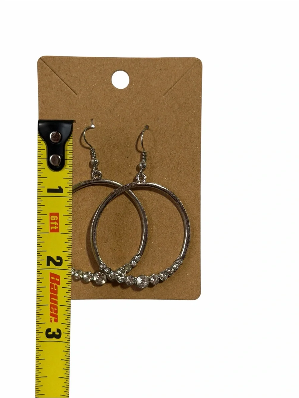 Silver Crystal Hoop Earrings - Women Jewelry